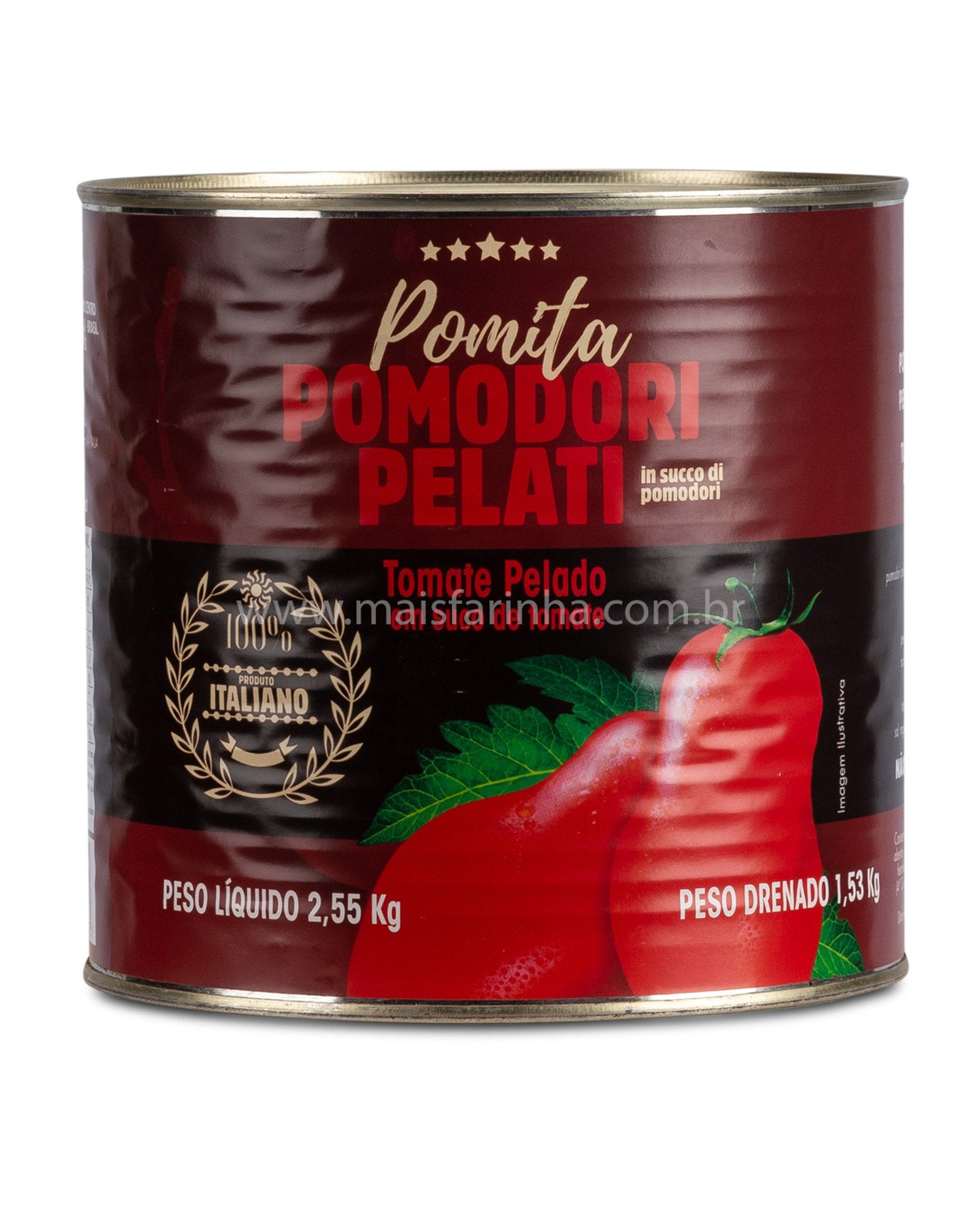 Pomita De Tomate Pomodori Pelati Importado Lata 2,5kg